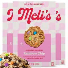 Meli’s Rainbow Chocolate Chip Gluten Free Cookie Mix, 16 Ounce (Pack of 3)