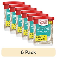 (6 pack) Duncan Hines Whipped Fluffy White Frosting,14 oz,Fluffy white frosting