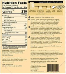 Gluten Free Pie Crust Mix | Pack of 6 | 18 oz | Gluten Free Mama | 6054