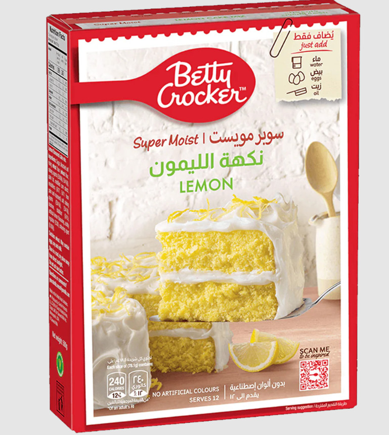 Betty Crocker Super Moist Lemon Cake Mix Powder , Rich Taste