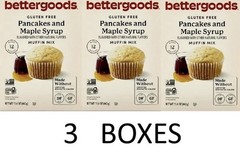 bettergoods Pancakes & Maple Syrup Muffin Mix GLUTEN FREE 15.6 oz Box – 3 BOXES