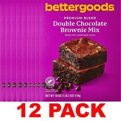 BETTERGOODS Premium Blend Double Chocolate Brownie Mix 18 oz Box – 12 PACK