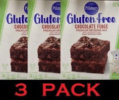 Pillsbury GLUTEN FREE Chocolate Chip Fudge Brownie Mix 15.5 oz Box – 3 PACK