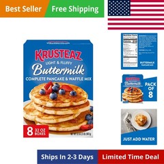 Light and Fluffy Buttermilk Complete Pancake Mix, Waffle and Pancake Mix, Jus…