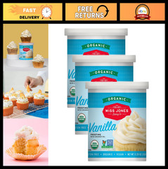 Organic Vegan Buttercream Frosting – Vanilla Icing & Decorating – 3 Pack