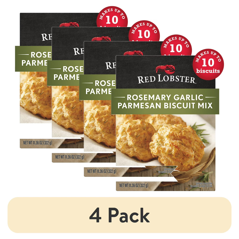 (4 pack) Red Lobster Rosemary Garlic Parmesan Biscuit Mix, Rosemary Garlic Herb