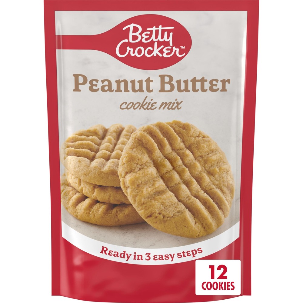 Betty Crocker Peanut Butter Cookie Mix, Makes twelve (12) 2-inc