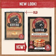 KODIAK Protein Cakes CHOCOLATE CHIP Pancake Flapjack & Waffle Mix 18 oz Box