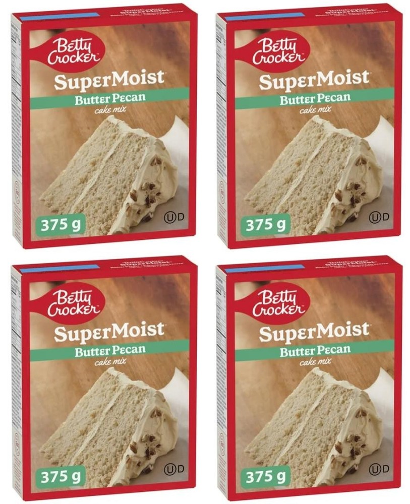 Betty Crocker Super Moist Butter Pecan Cake Mix, 375g (4 Pack)