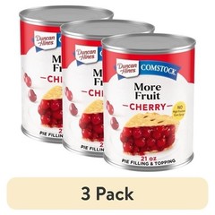 3 Pack Duncan Hines Comstock More Fruit Cherry Pie Filling Topping 21 oz