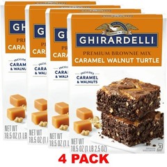 Ghirardelli Premium Brownie Mix CARAMEL WALNUT TURTLE Chocolate 18.50oz – 4 PACK