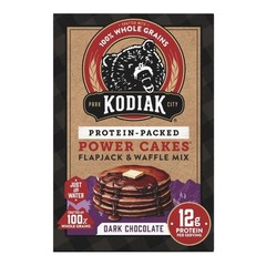 KODIAK Protein Cakes DARK CHOCOLATE Pancake Flapjack & Waffle Mix 18 oz Box