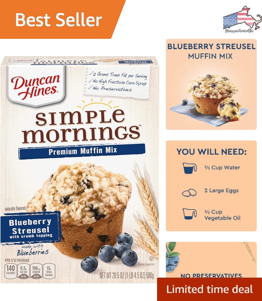 Blueberry Streusel Muffin Mix – Made with Whole Wheat Flour – No Preservatives