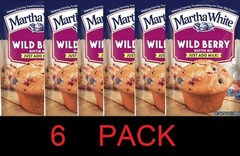 Martha White Wild Berry Muffin Mix Just add Milk 7 oz Packet – 6 PACK