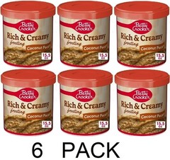 Betty Crocker COCONUT PECAN Rich & Creamy Cake Frosting 15.5 oz tub – 6 PACK