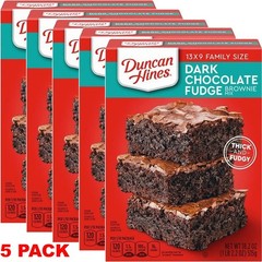 5x Duncan Hines DARK CHOCOLATE FUDGE Baking Brownie Mix 18.2 oz – 5 PACK