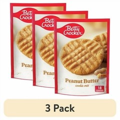 (3 pack) Betty Crocker Peanut Butter Cookie Mix, Holiday Baking, 17.5 oz