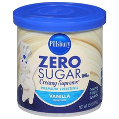 Pillsbury Premium Frosting ZERO SUGAR Creamy Supreme VANILLA FUDGE (2 Pack)
