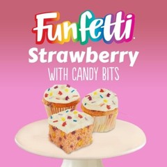 Lot of 2 Pillsbury Funfetti Strawberry Cake & Cupcake Mix wit Candy Bits 15.25Oz