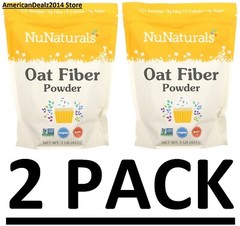 2 PACK – NuNaturals, Oat Fiber Powder, 1 lb (Total 2 Lbs) Baking EXP: 10/2024