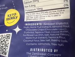 Keto Low Carb Chocolate Chip Cookie Mix Sugar / Grain free Non GMO ~7 lbs 4 Pack