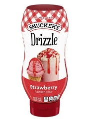🟡 New Smucker’s Drizzle STRAWBERRY Sundae Ice Cream Syrup 20oz (1 Bottle)