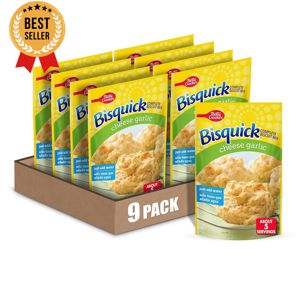 Betty Crocker Complete Cheese Garlic Biscuit Mix Just Add Water 7.75 Oz 9 Pack