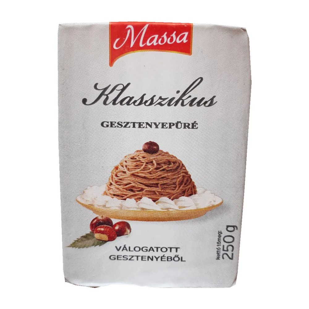 24x Hungarian MASSA Frozen Chestnut Puree 73% – Gesztenyepüré 250g / 8.8oz