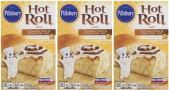 Pillsbury Hot Yeast Roll Mix, 16 oz (3 Boxes) Cinnamon Rolls Pizza Crust