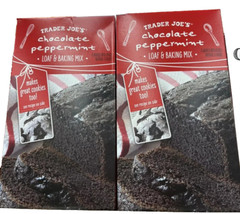 2x Trader Joe’s Chocolate Peppermint Loaf & Baking Mix 19 oz Each Box