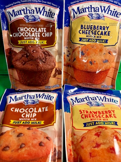 4 Pk Variety Martha White Muffin Mixes – Strawberry, Blueberry & Chocolate, etc