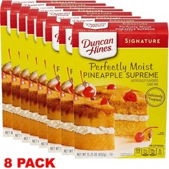 DUNCAN HINES PERFECTLY MOIST PINEAPPLE SUPREME CAKE MIX 15.25 oz Box – 8 PACK