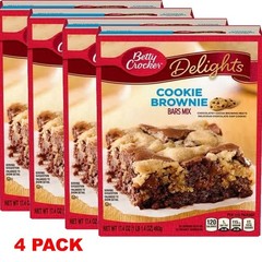 Betty Crocker Delights Cookie Brownie Bars Mix 17.4 oz Box – 4 PACK