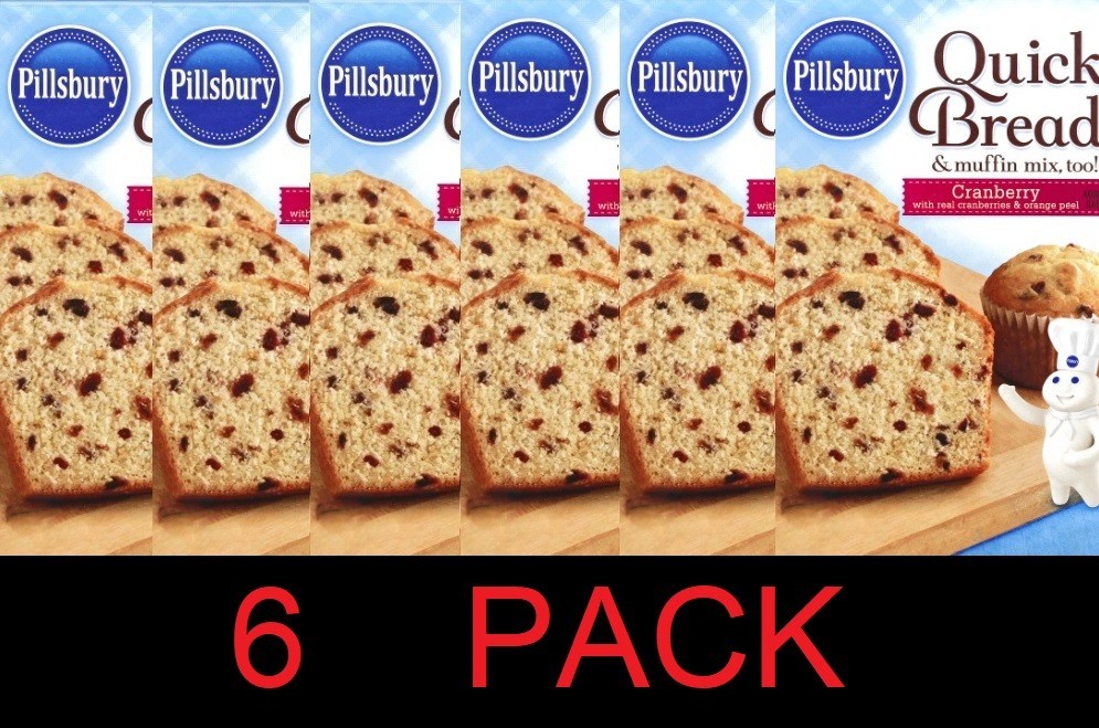 Pillsbury CRANBERRY Quick Bread & Muffin Mix too 15.6 oz Box – 6 PACK