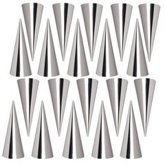 Joyeee 20Pcs Large Conical Cream Horn Molds, Stainless Steel, 5inch