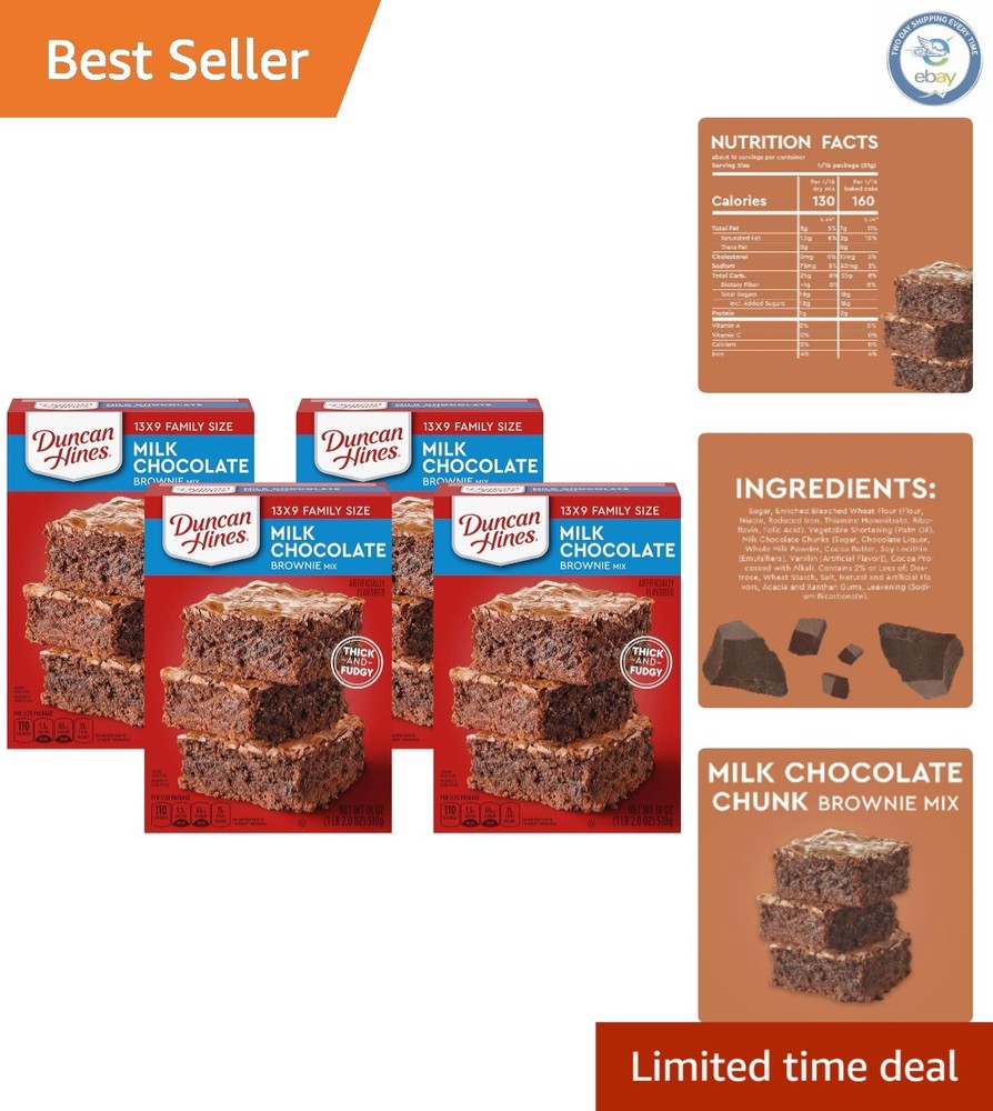 Indulgent Milk Chocolate Brownie Mix – Pack of 4, Perfect for Any Occasion
