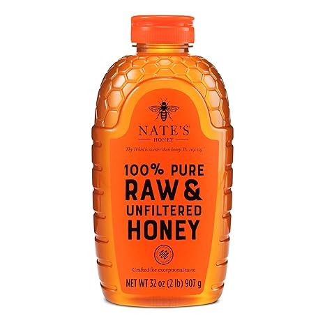 Nate’s 100% Pure, Raw & Unfiltered Honey – Award-Winning Taste, 32oz
