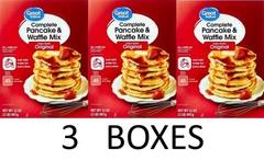 Great Value ORIGINAL Complete Pancake & Waffle Mix 32 oz box – 3 BOXES