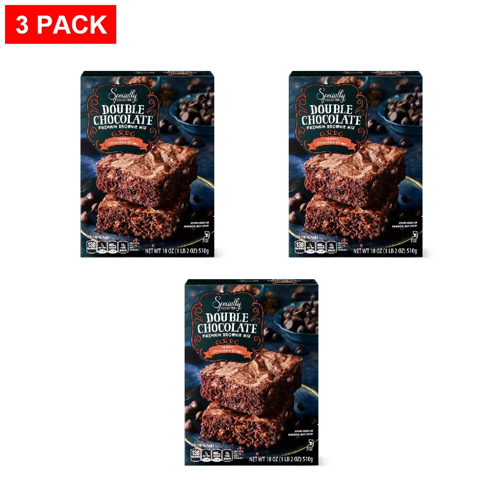 Specially Selected Premium Double Chocolate Brownie Mix, 18 oz – Pack of 3
