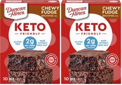 Duncan Hines Keto Friendly Brownie Mix,Chewy Fudge,Zero 10 Ounce (Pack of 2)