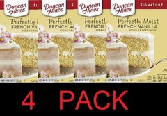 Duncan Hines Perfectly Moist FRENCH VANILLA Cake Mix 15.25 oz Box – 4 PACK