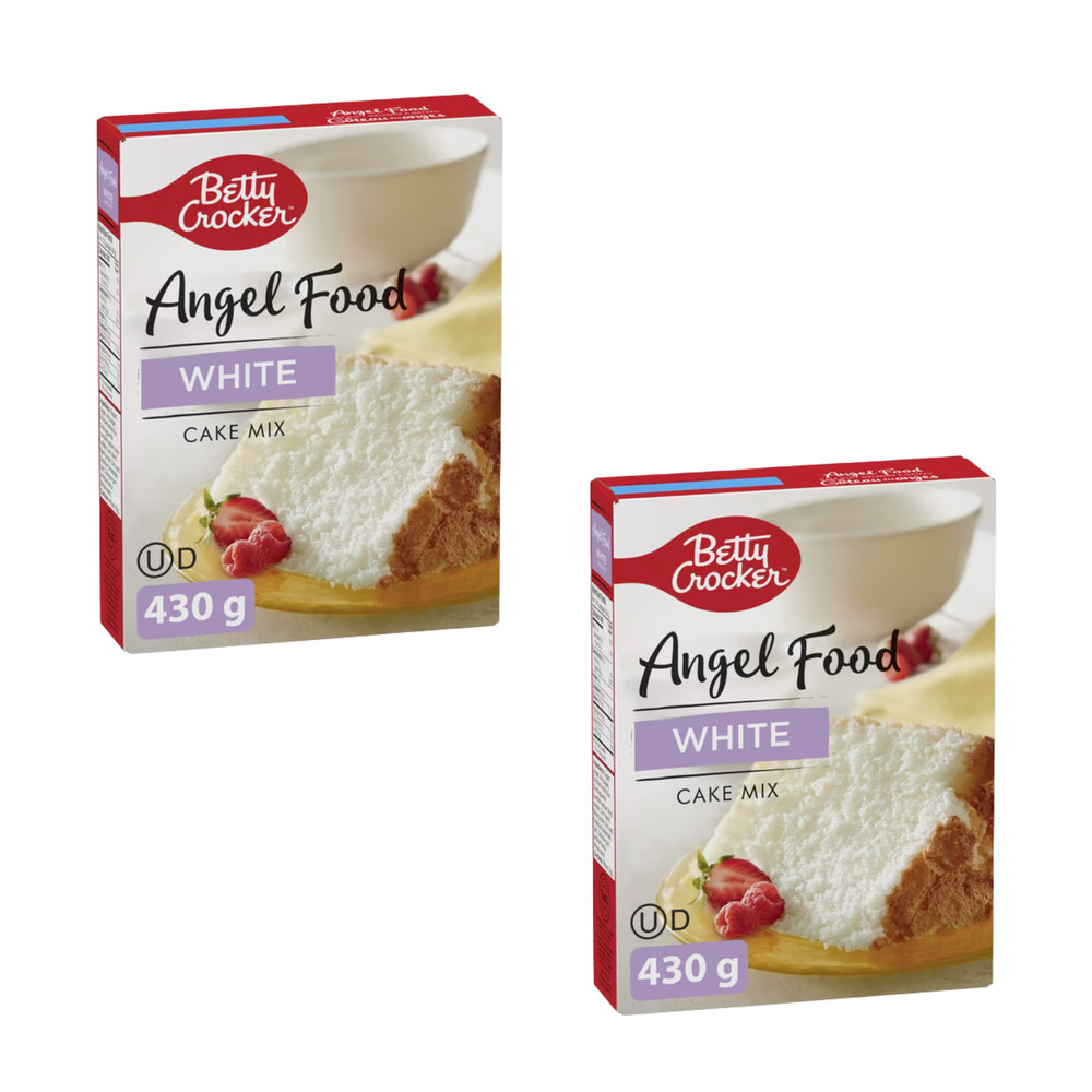 Betty Crocker Angel Food Cake Mix White 430g Sweet Fluffy Dessert (2 Packs)