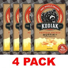KODIAK Banana MUFFIN & QUICK BREAD Mix Protein Packed 14 oz Box – 4 PACK