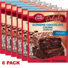 Betty Crocker Delights Supreme Chocolate Chunk Brownie Mix 18 oz Box – 6 PACK