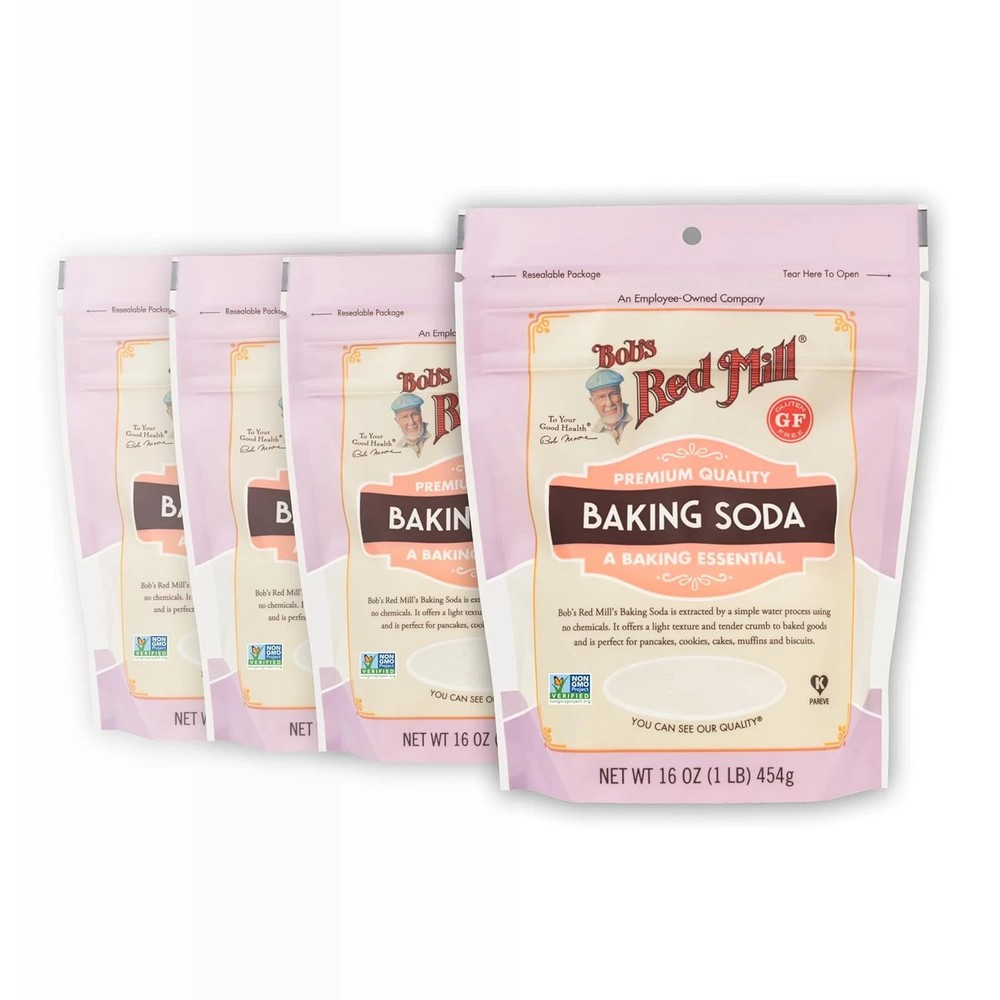 (Pack of 4) Bob’s Red Mill Baking Soda,Non GMO, Vegan, Paleo Friendly,(16 oz )
