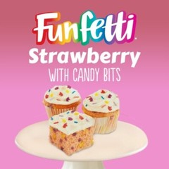 Lot of 2 Pillsbury Funfetti Strawberry Cake & Cupcake Mix wit Candy Bits 15.25Oz