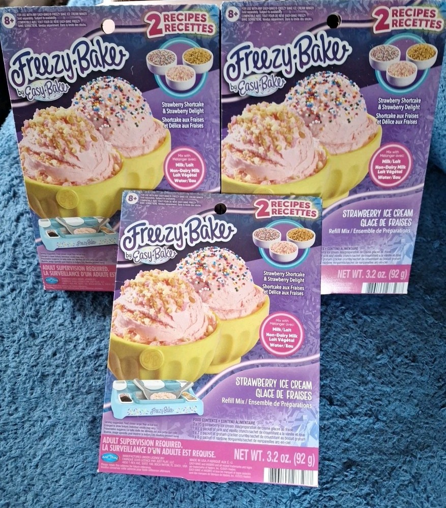 Hasbro EASY BAKE Ice Cream Lot Strawberry Shortcake / Strawberry Delight x3
