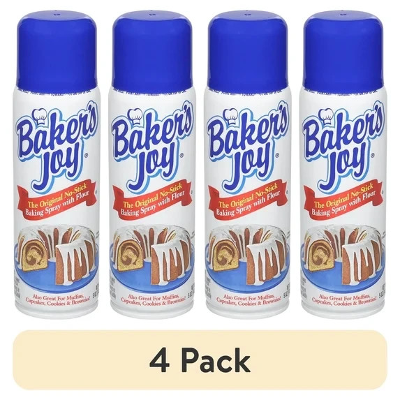 (4 pack) Baker’s Joy Baking Spray, The Original No-Stick Baking Spray with Flour