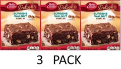 Betty Crocker Delights Supreme Walnut Brownie Mix 16.5 oz Box – 3 PACK