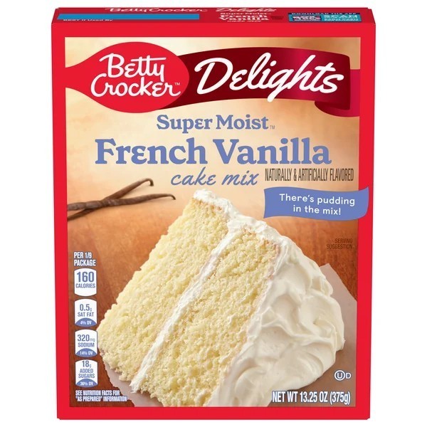Betty Crocker Delights Super Moist French Vanilla Cake Mix 13.25 oz Box